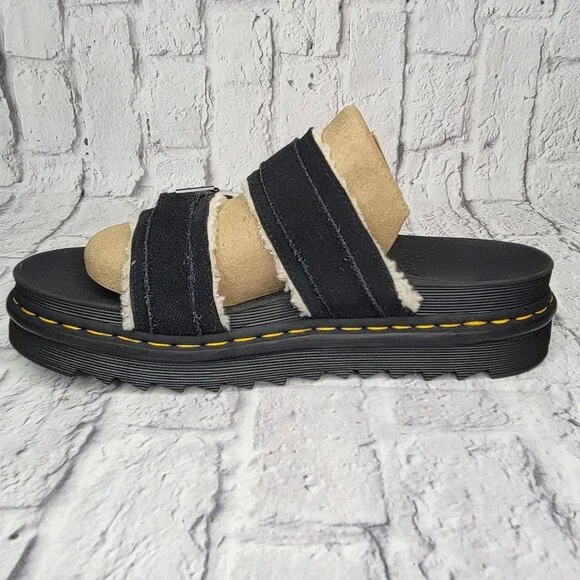 Dr. Martens Myles Faux Fur Platform Sandals Men's Sz 14 DOC MARTEN Suede - Picture 4 of 12